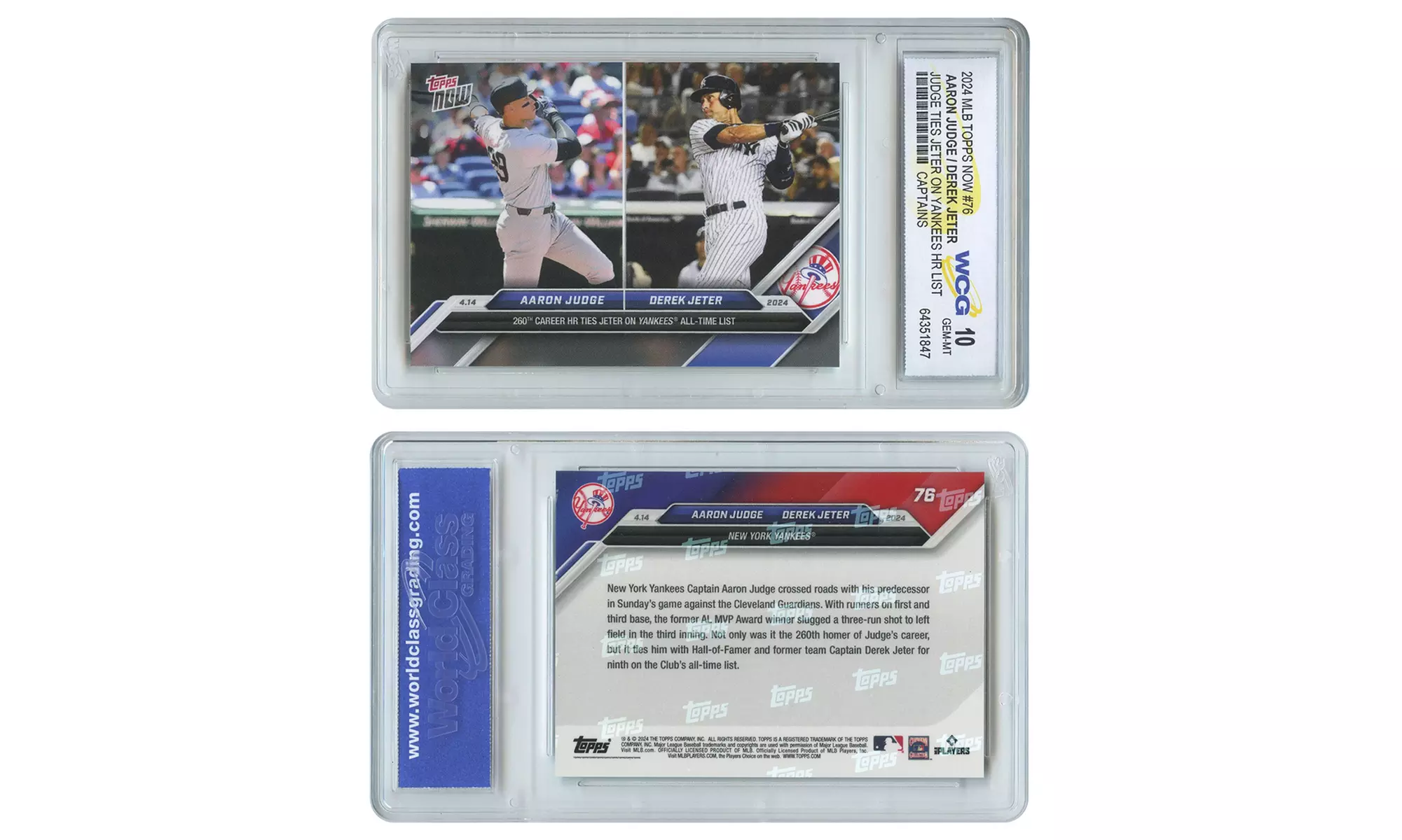 2024 Topps Now Aaron Judge / Derek Jeter Yankees HR Card #76 CAPTAINS