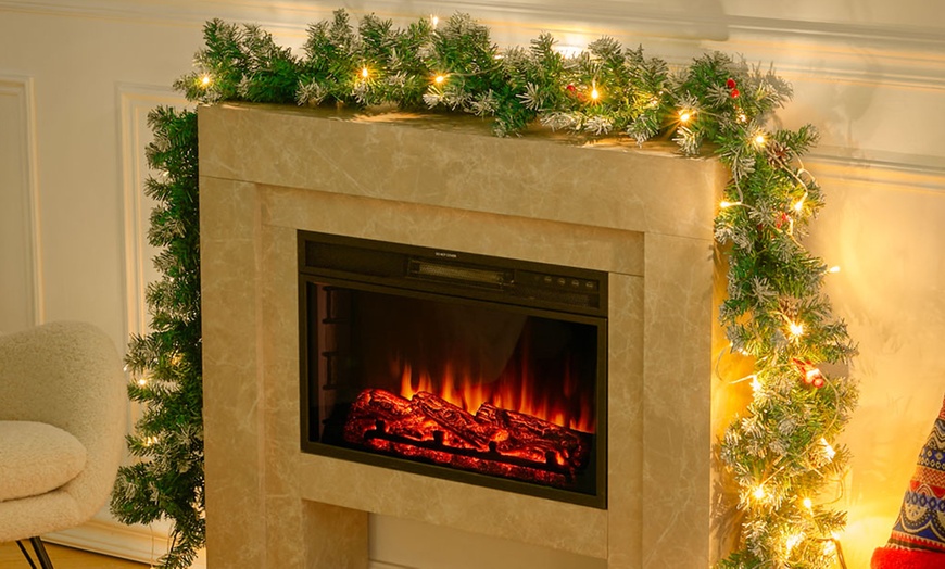 Image 7: Living And Home Festive Pre-Decorated Christmas Garland