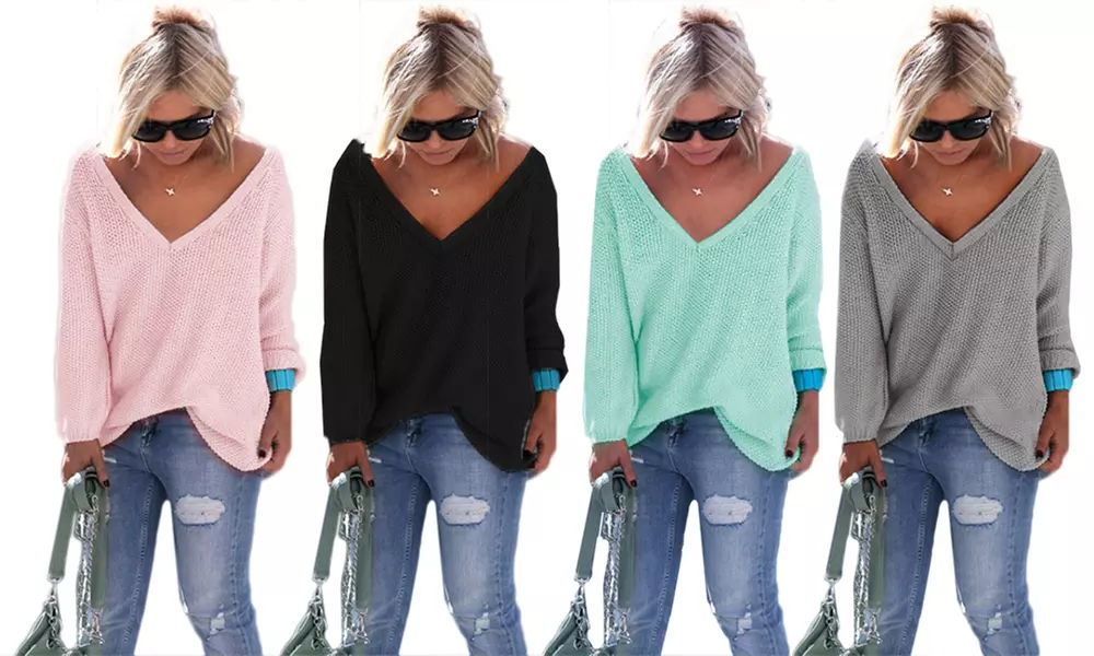 Damen-Sweater Ella mit V-Ausschnitt in der Farbe nach Wahl - Primary Image