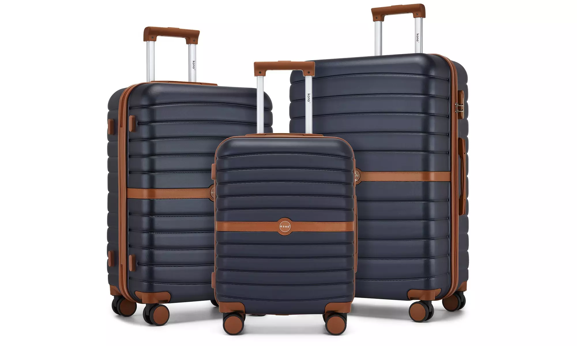 KONO Stylish Stripe Design Suitcase with Spinner Wheels
