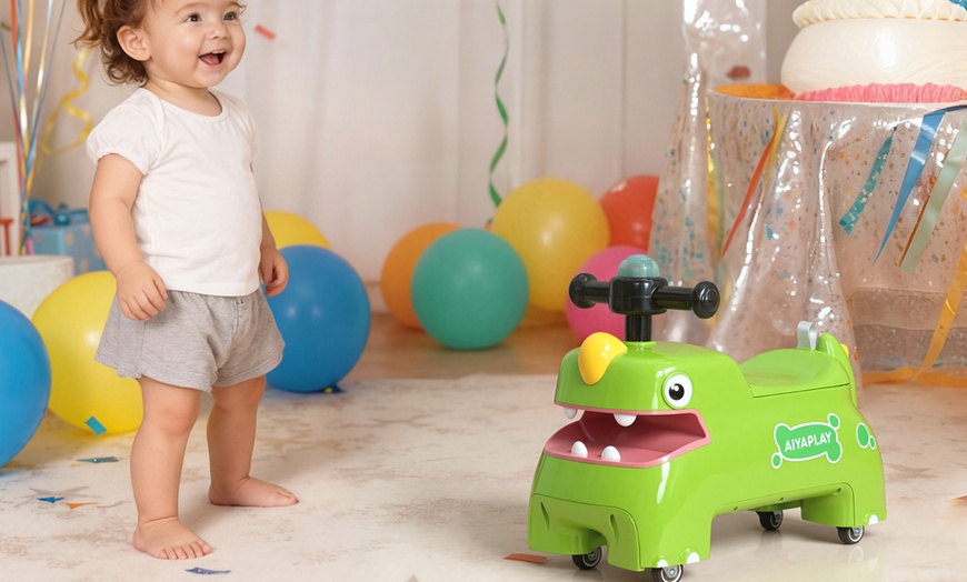 Image 5: AIYAPLAY Kids Ride On Car, Dinosaur Shape Toddler Walker