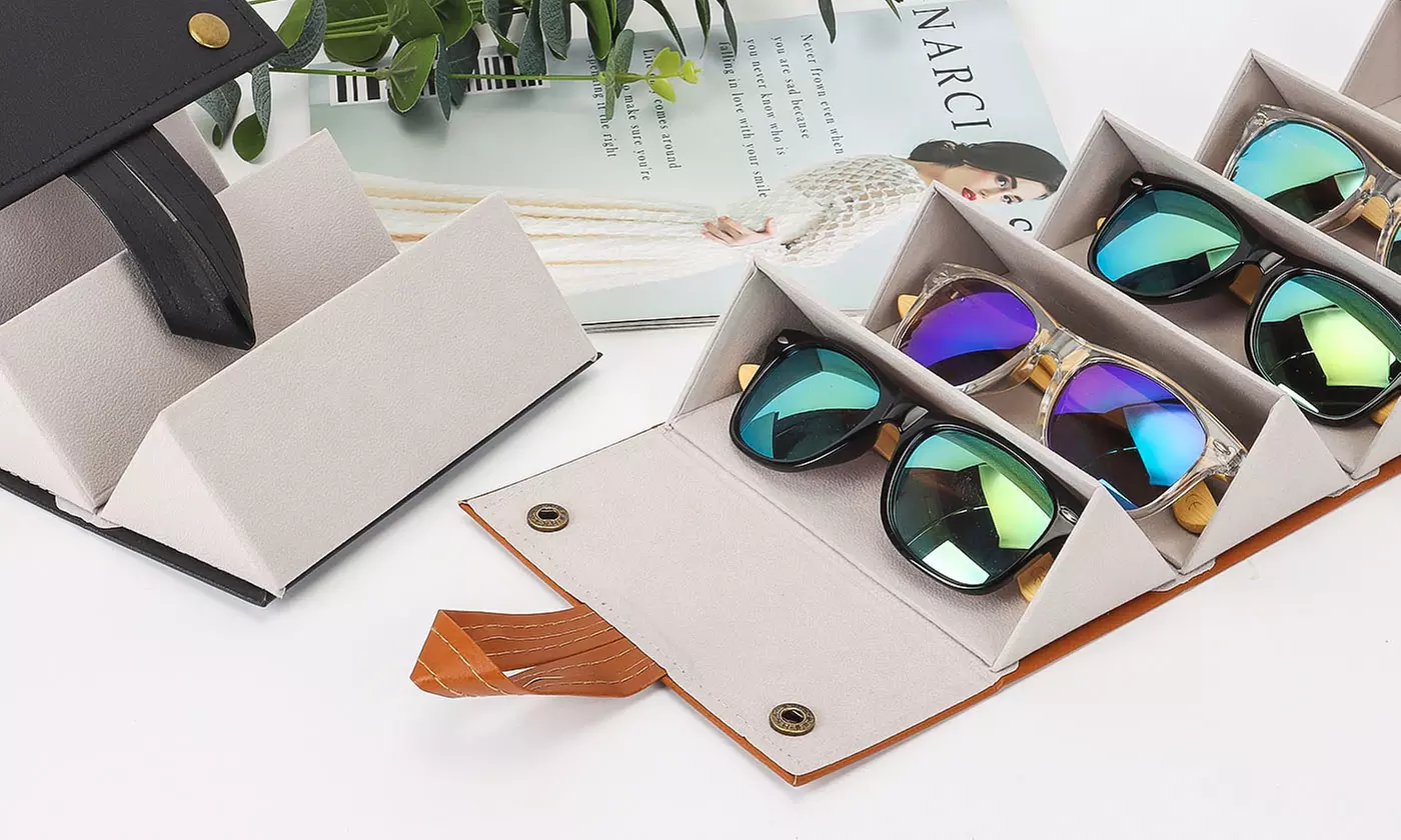 Travel Sunglasses Organizer Case Eyeglasses Storage Box Hanging Eyewear Holder - Primary Image