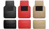 Universal All-Season Heavy Duty Luxury Faux Leather Stripe Car Floor Mats
