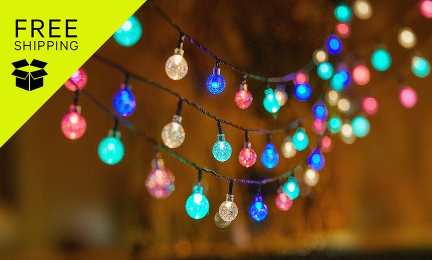 Image 1: Solar-Powered Ball String Lights
