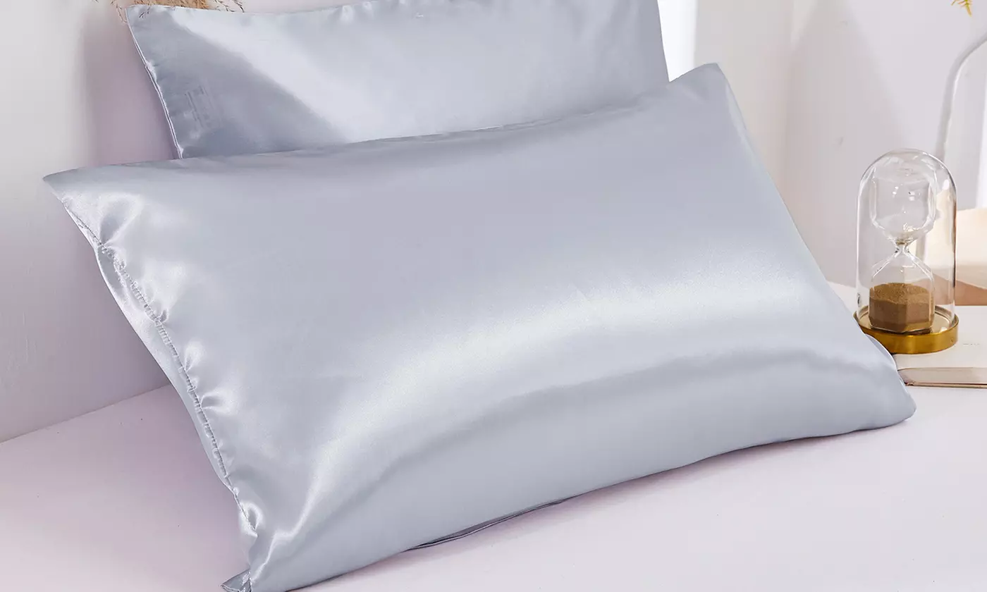 2 Pack Soft Satin Pillowcase Pillow Case Cushion Cover Queen King Size