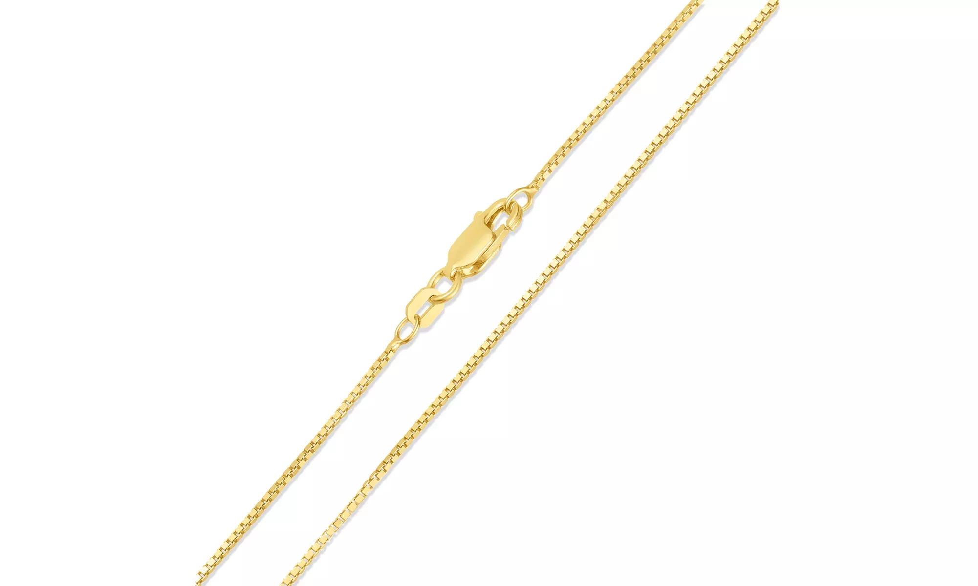 14K Gold Plated .8MM Box Chain in Sterling Silver
