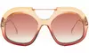 Fendi FF 0316/S-0C48-55/21 Tropical Shine Pink, Red, and Brown 55mm Sunglasses