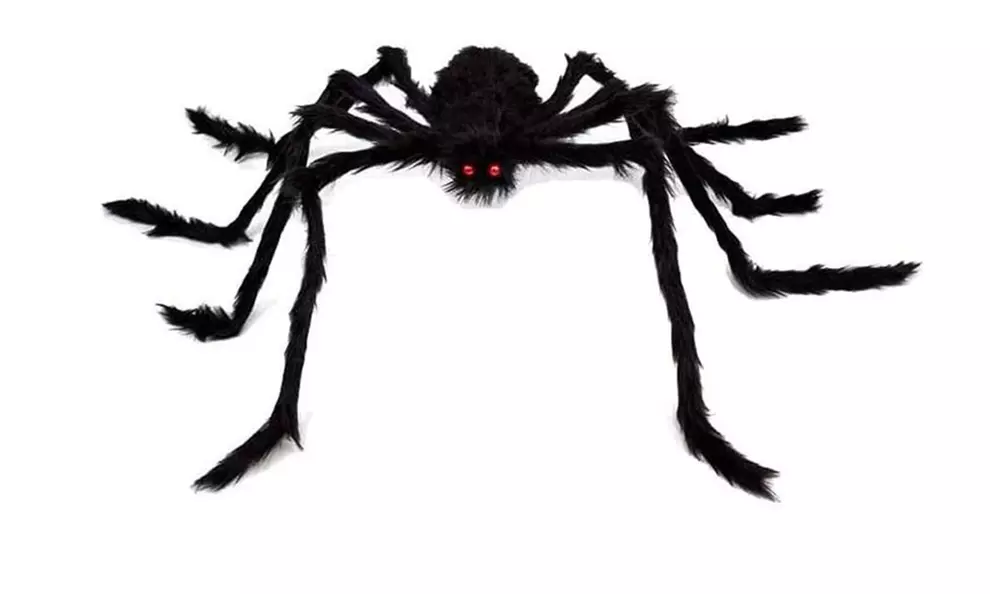 Large Fake Spider Web with Giant Hairy Spider Props Scary Halloween Decor
