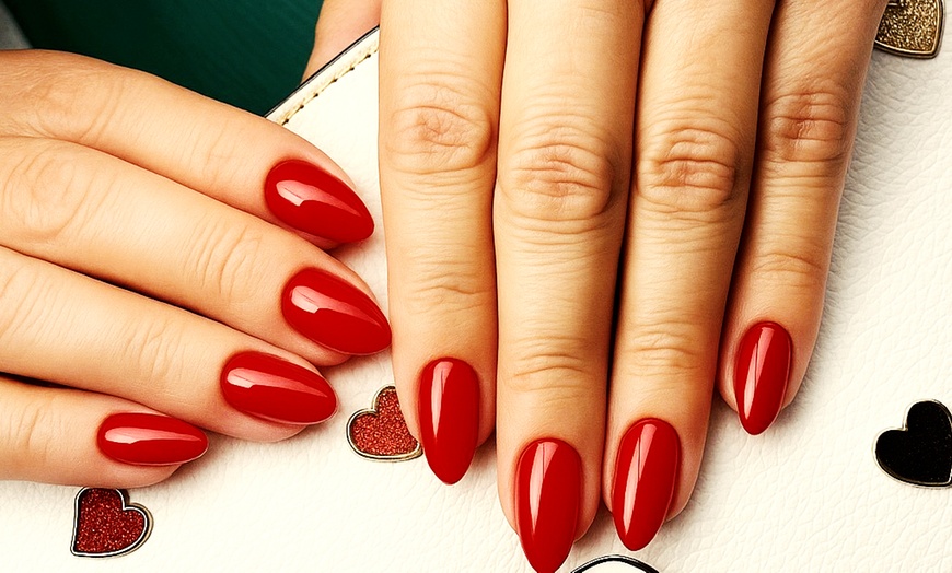 Image 1: Full Set with 2 Nail Designs or Swarovski Crystal Designs and More