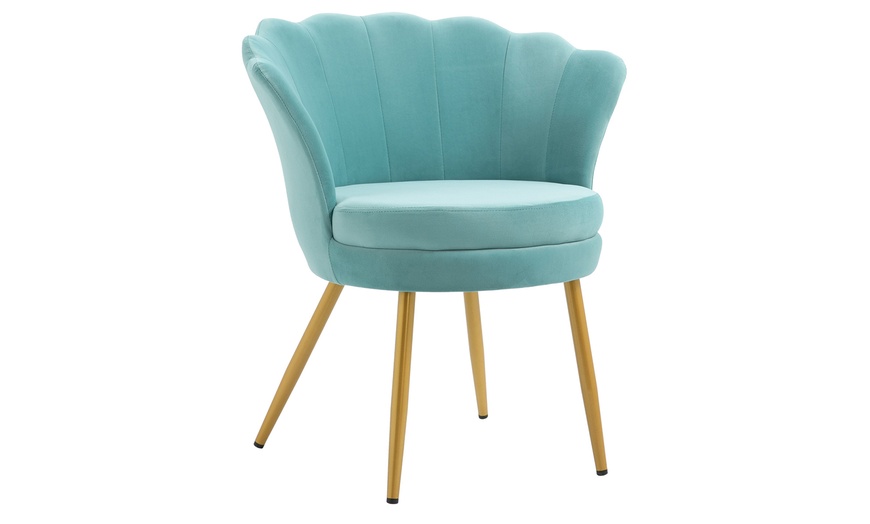 Image 63: Fluwelen schelp fauteuil