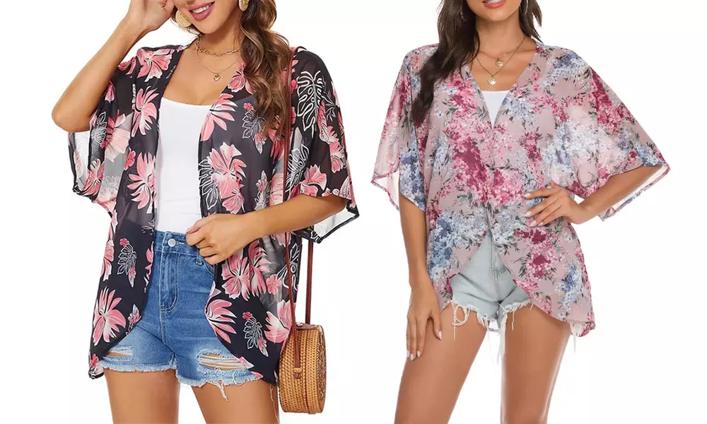 Cardigan kimono in chiffon