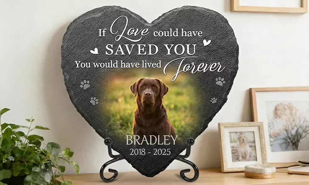Personalized Pet Memorial Stones for Remembrance by Justyling | Custom Weatherproof Grave Markers (Up to 84% Off) - Primary Image