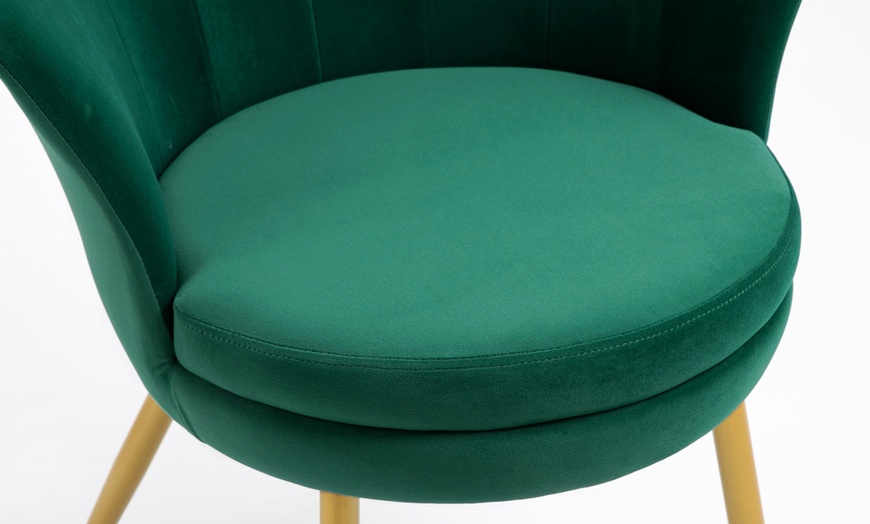 Image 9: Fluwelen schelpfauteuil