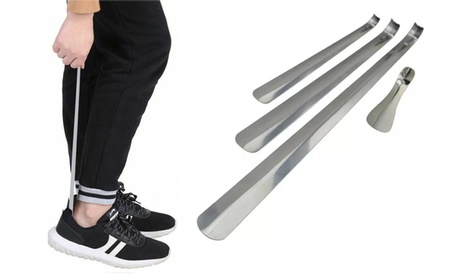 6-20 inch Handled Metal Shoe Horn Lifter Stainless Steel with Hanging Hole Silver L: 42CM/16.5