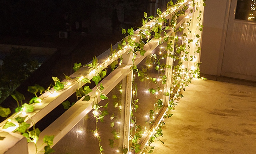 Image 11: 10 Meter Artificial Ivy Leaves Light String
