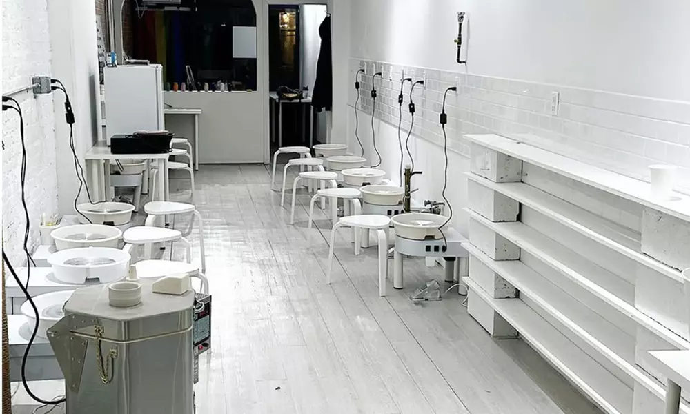 Unleash Your Creativity: Pottery Wheel Throwing or Sip & Spin Class with Wine in NYC - Primary Image