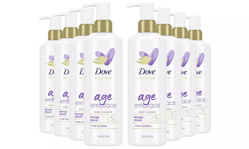 Four or Eight Pack Dove Body Love Body Cleanser with Hyaluronic Acid
