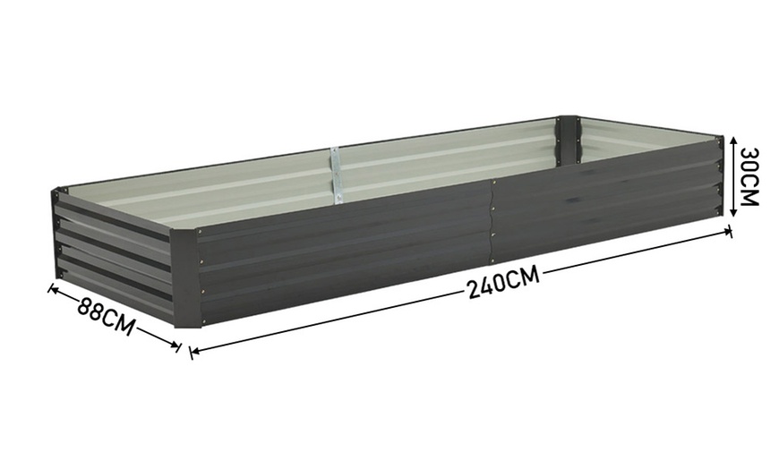 Image 5: 2.4m Sectioned Metal Raised Garden Bed