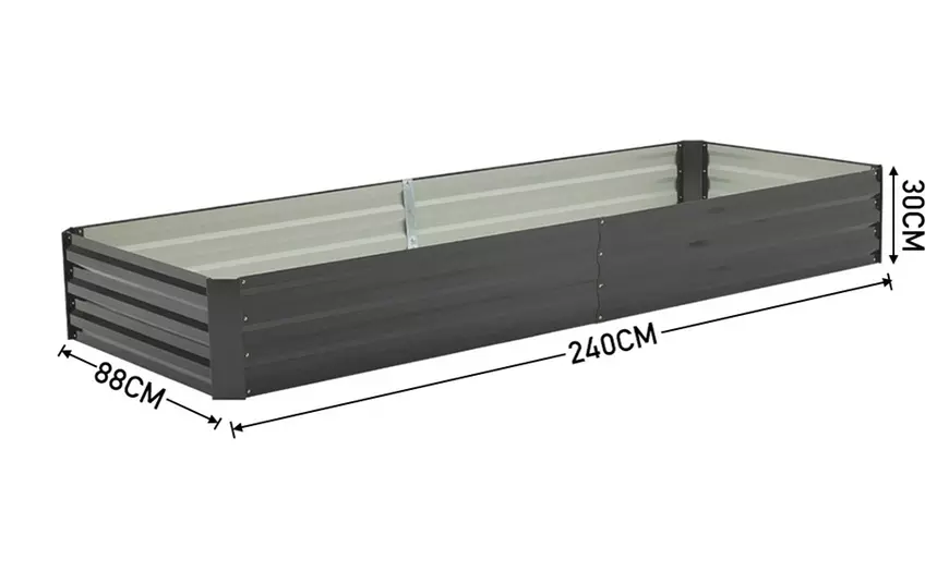 Image 5: 2.4m Sectioned Metal Raised Garden Bed