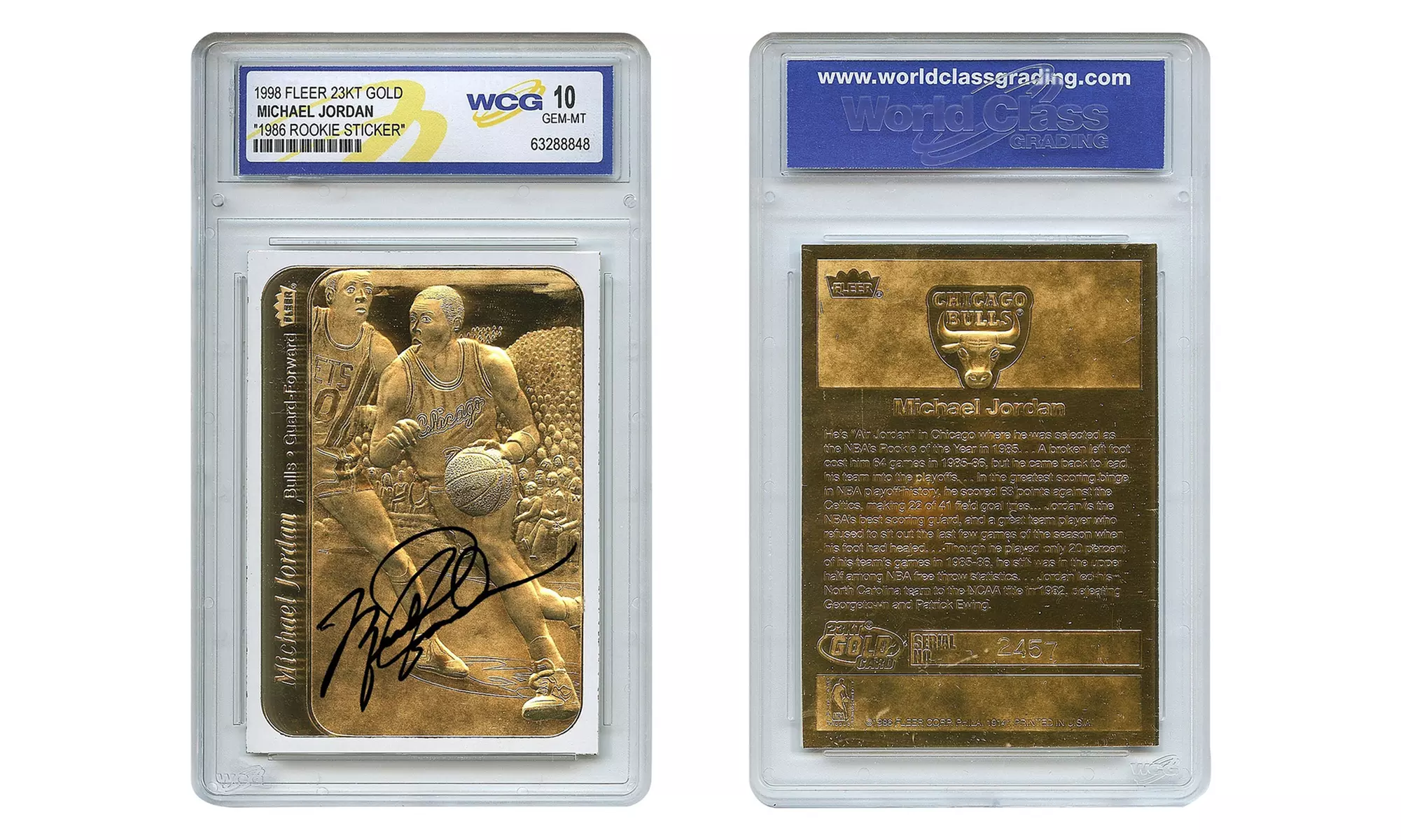 Michael Jordan Fleer Signature Series 2 Card Rookie Set *R/W/B Border & Sticker*