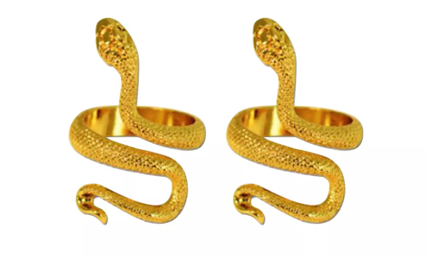 US 1-2 Stainless Steel Ring Snake Gothic Jewelry Retro Animal Adjustable Unisex