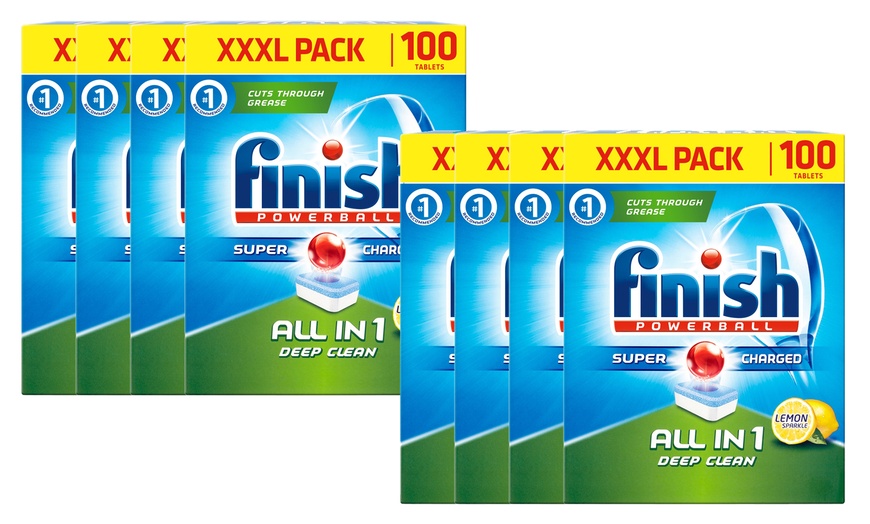 Image 2: Four- or Eight-Pack of Finish Lemon Sparkle Dishwasher 100 Tablets 