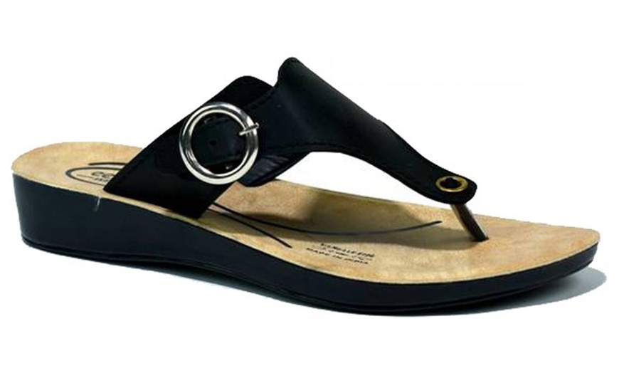 Image 17: Women's Low Wedge Flip Flops