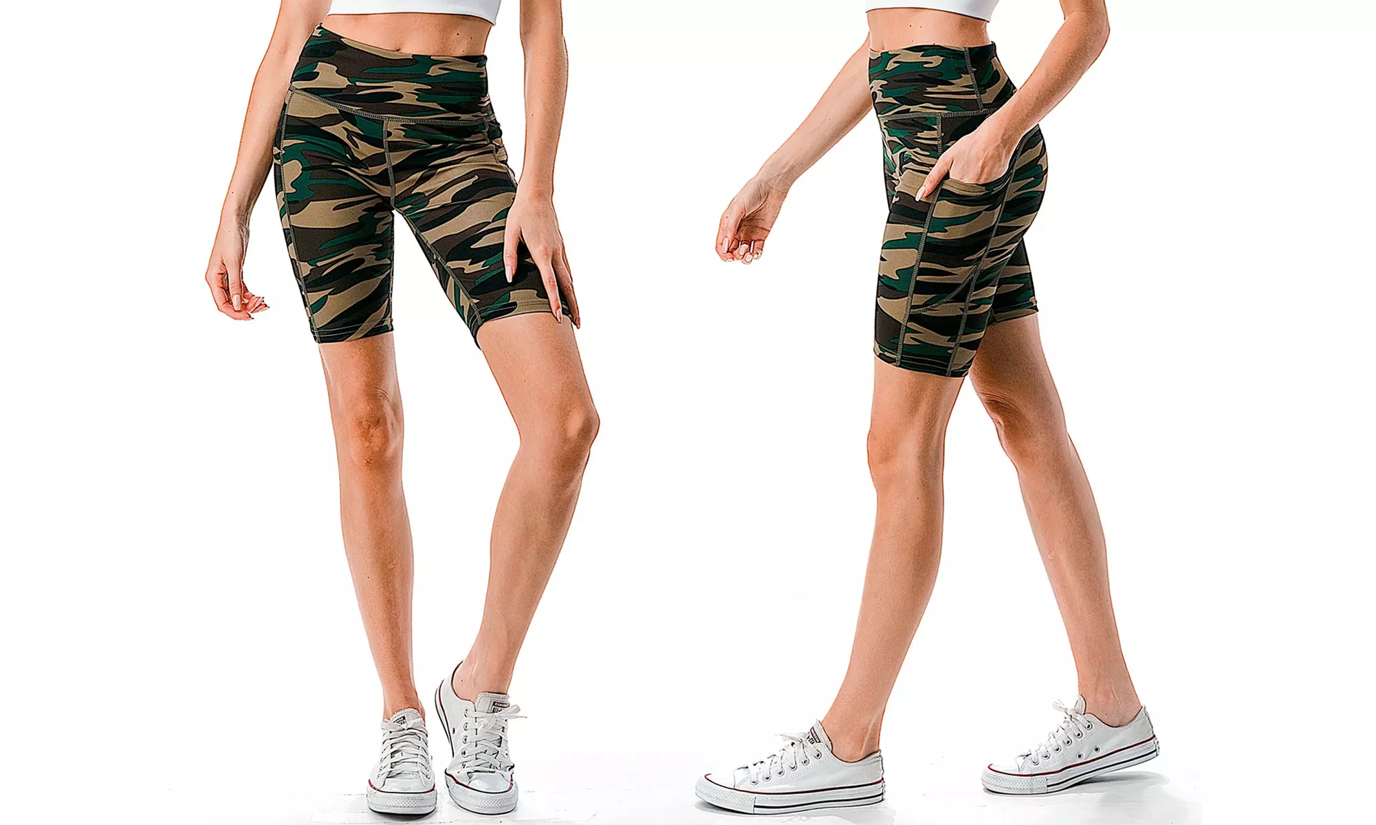 JVINI Women's High Waisted Active Bermuda Biker Cycling Shorts