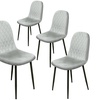 Image 8: Alivio Four-Piece Velvet Dining Chairs, Upholstered Curved Backrest