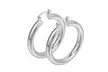 Classic Italian 3MM Hoop Earrings in Solid Sterling Silver - Second Medium