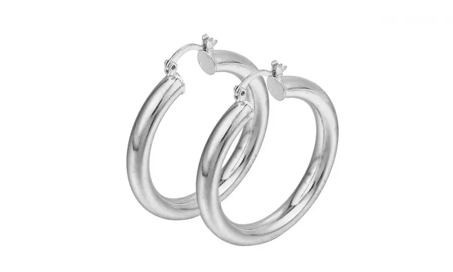 Classic Italian 3MM Hoop Earrings in Solid Sterling Silver