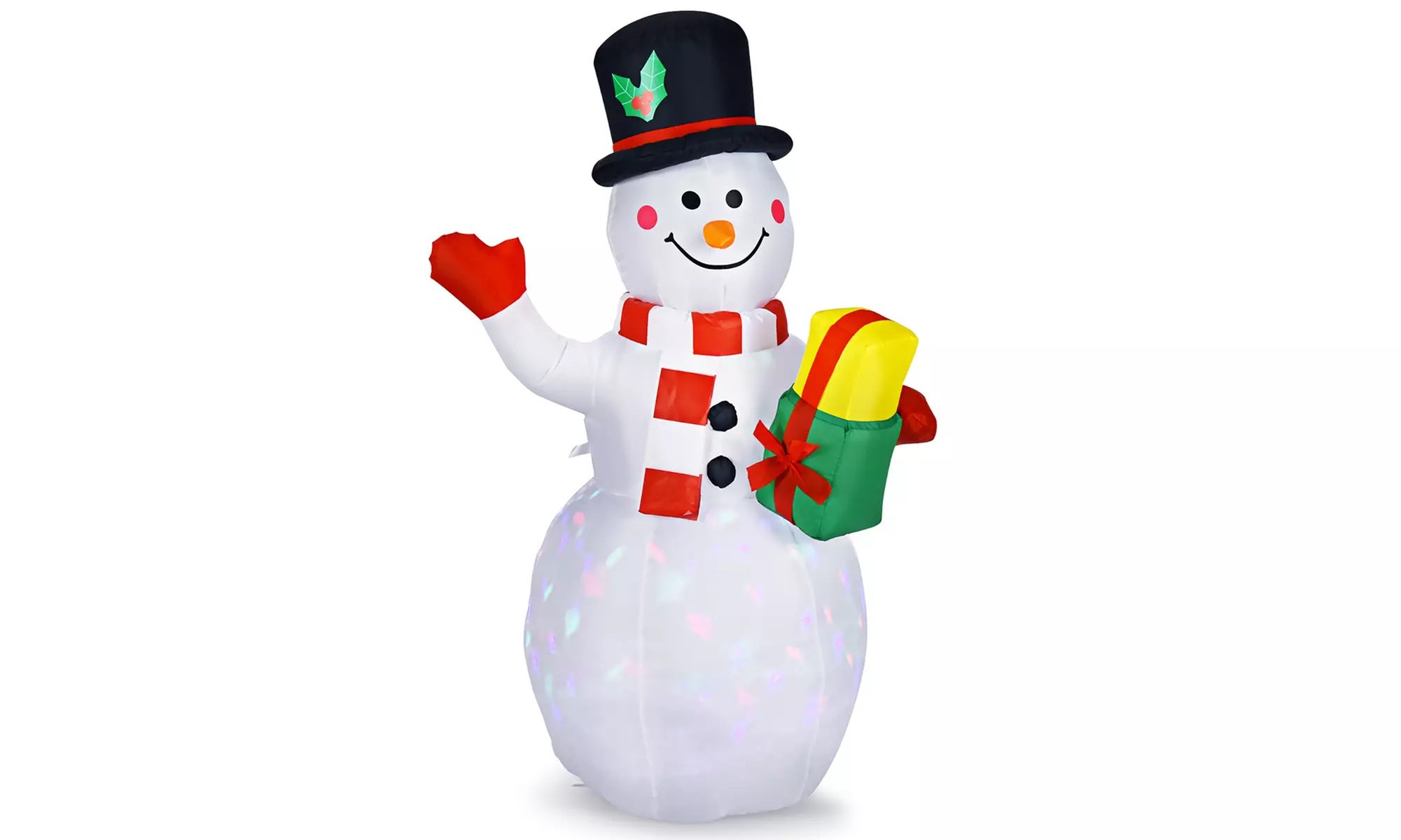 5 FT Tall Snowman Inflatable Blow up Inflatable w/Built-in Colorful LED Lights