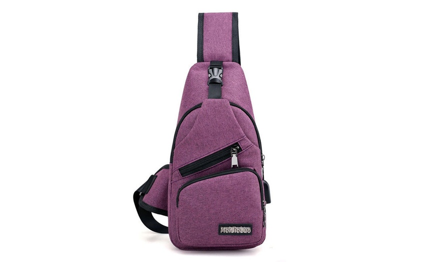 Image 3: Unisex Sling Bag Shoulder Chest Crossbody Bag Hiking Travel Backpack