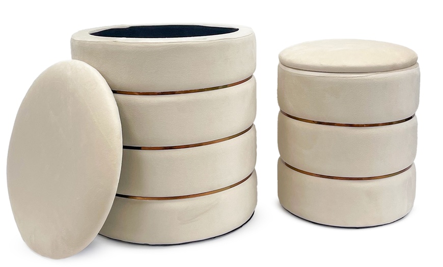 Image 3: Lot de 2 poufs de rangement "Romeo e Giulietta"
