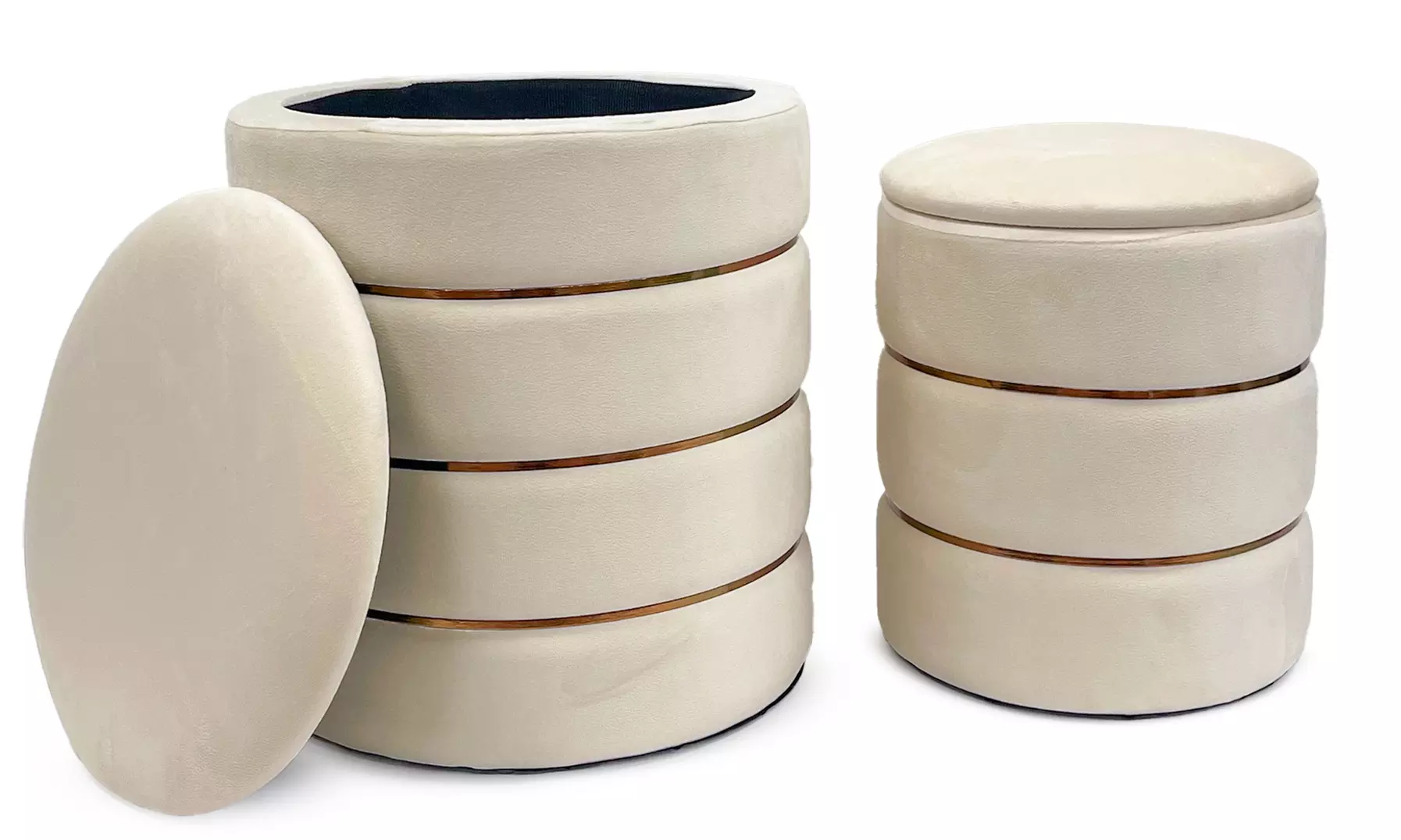 Lot de 2 poufs de rangement "Romeo e Giulietta"