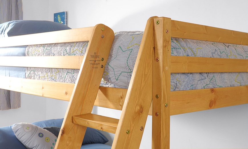 Image 3: Solid Pine Triple Bunk Bed with Optional Mattresses