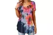 Women's Button Up Summer Short Sleeve Casual Tops Tunic Shirts Blouses - Second Medium