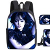 Image 13: 3-Piece Wednesday Adams-Inspired Backpack Set 