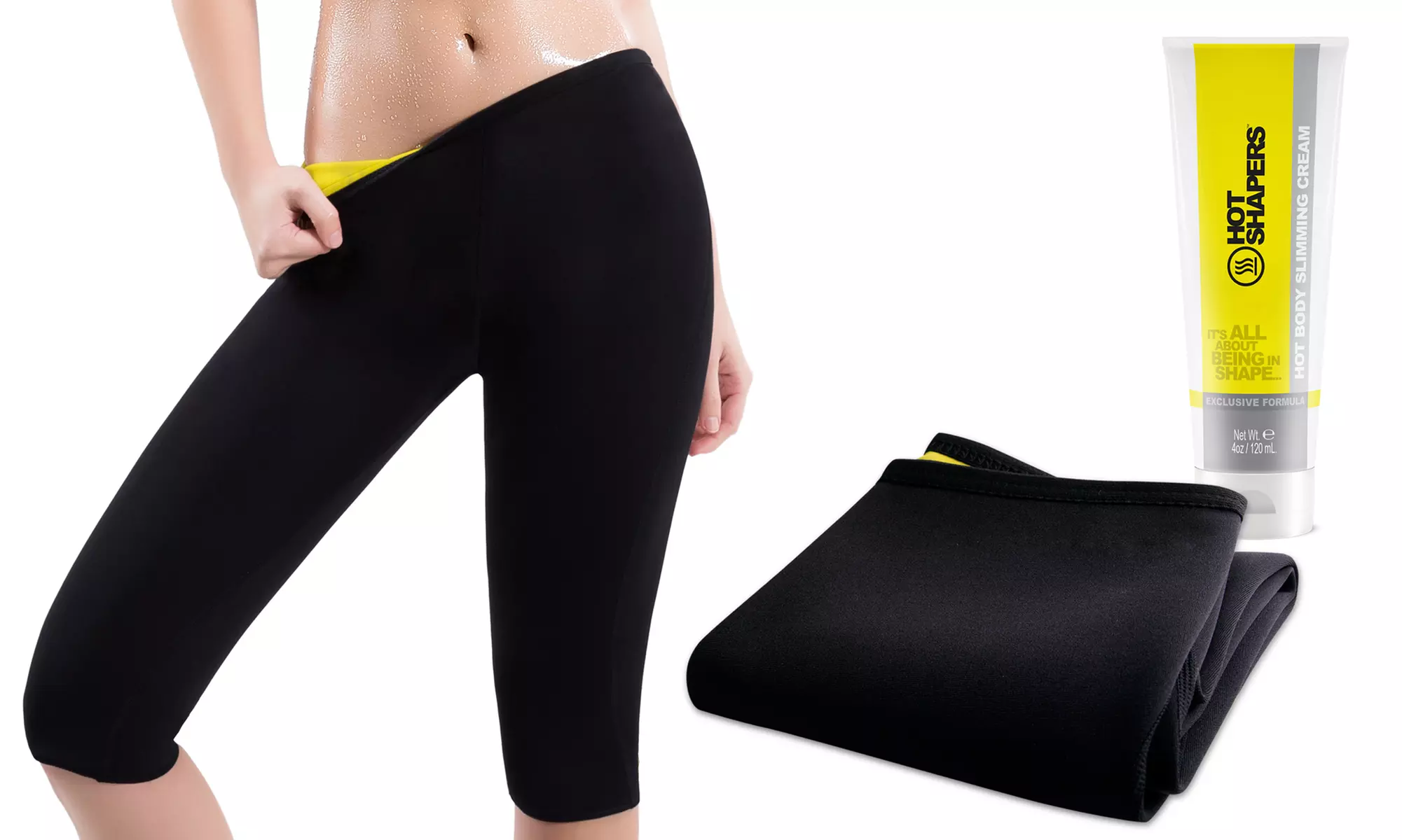 Thermal Sauna Capri Pants and Hot Shapers Slimming Cream (4 Oz.) - Primary Image