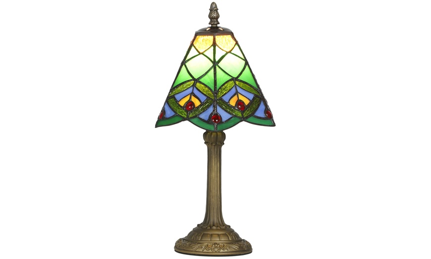 Image 9: HOMCOM Tiffany-Style Stained Glass Table Lamps