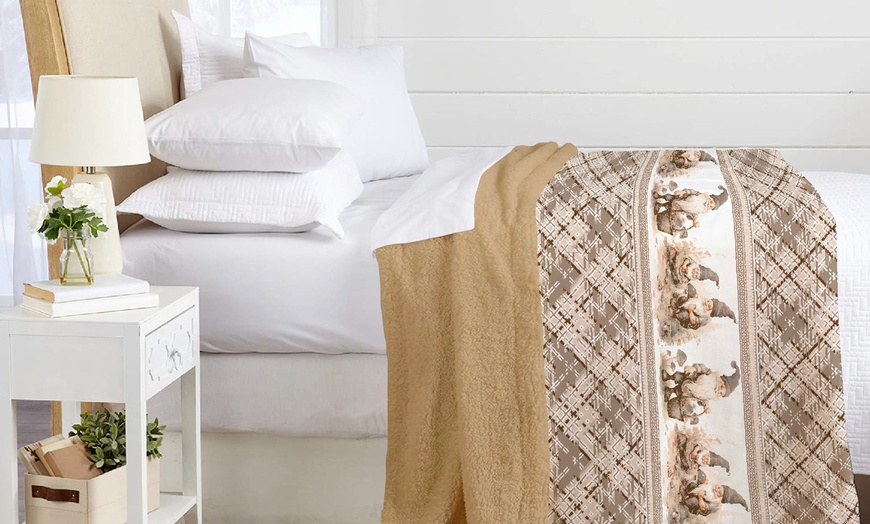 Image 14: Couverture plaid double face sherpa et microfibre