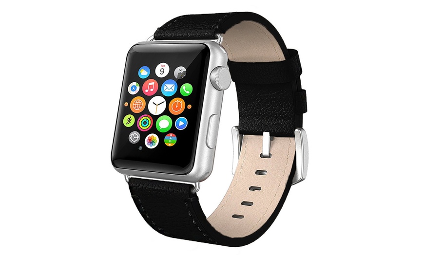 Image 2: Leather Strap for Apple Watch