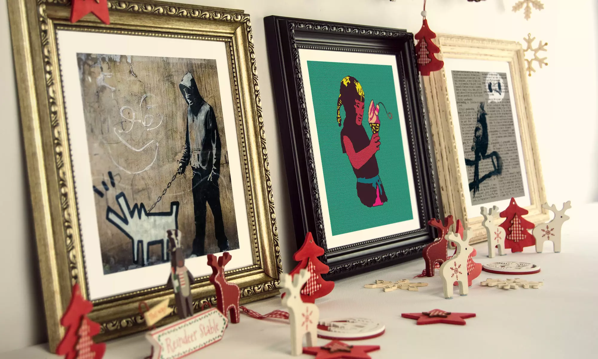 One or Four Framed Personalized Banksy Prints on Canvas from Graff.io (Up to 85% Off) - Primary Image