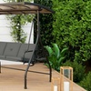 Image 6: Outsunny 3 Seater Garden Swing Seat Bed