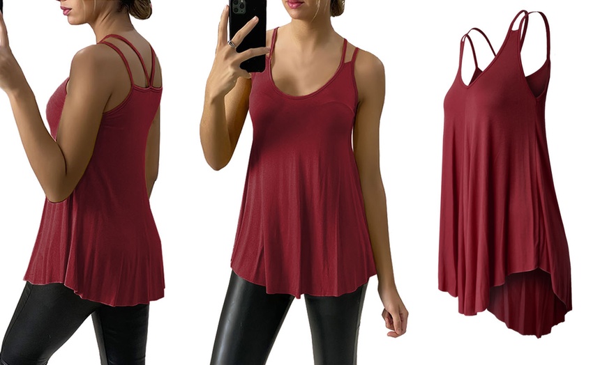 Image 20: Spaghetti Strap Loose Fit Swing Vest Top