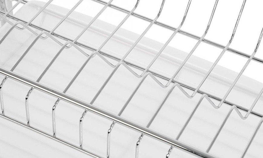 Image 8: Three-Tier Dish Drainer Rack Plate Draining Tray Board