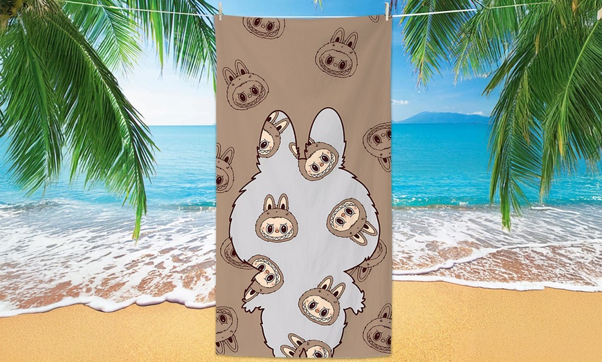 Image 4: Labubu Inspired Cute Beach Towel