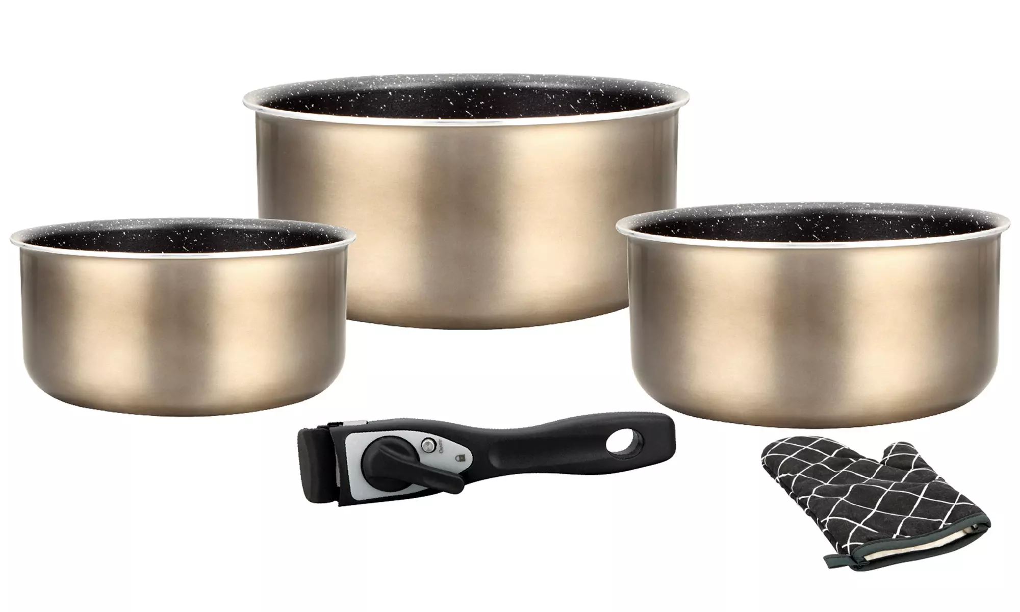 Batería de cocina con mango desmontable, de Herzberg