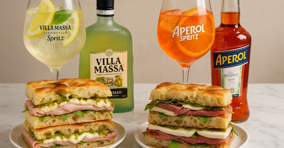 Focaccias italianas con Aperol o limoncello spritz en Madrid