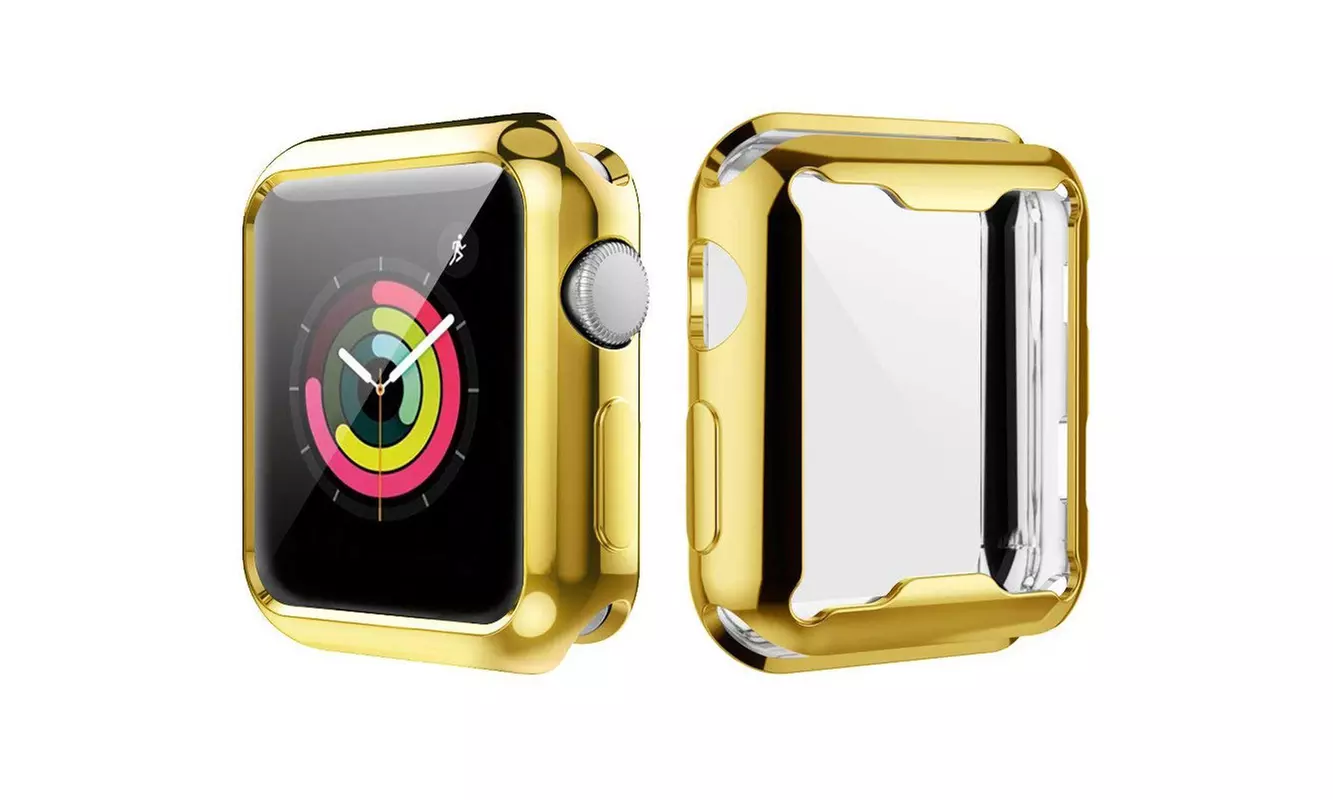 Chrome Full Cover Drop Resistant Bumper Screen Protector Case For Apple Watch